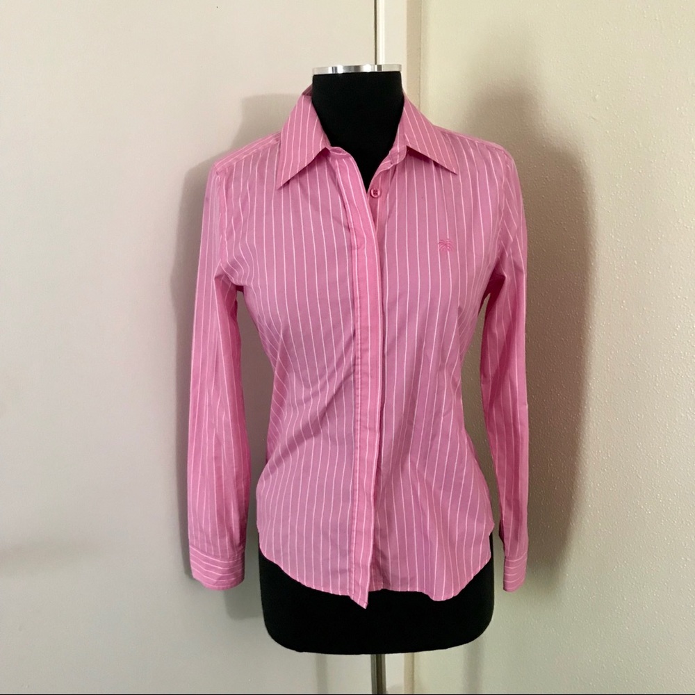 Lilly Pulitzer Pink and White Button Down. Size 2.